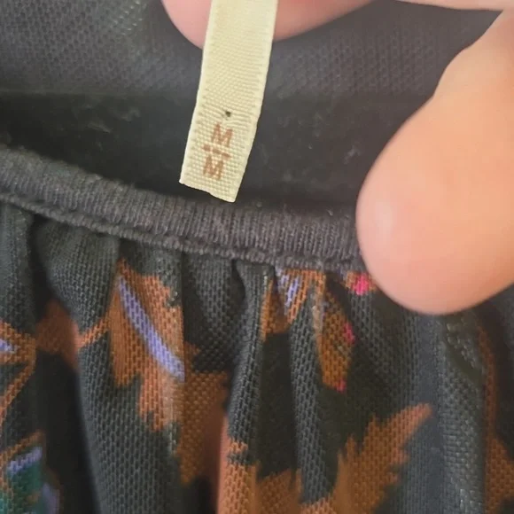 Free People Black Blouse with Colorful Floral Design, Size M - Picture 4 of 5